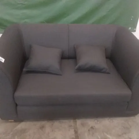 DESIGNER 2 SEATER SOFA CHARCOAL FABRIC 