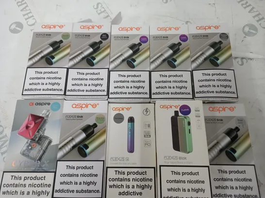 LOT OF 10 ASSORTED ASPIRE VAPING ITEMS