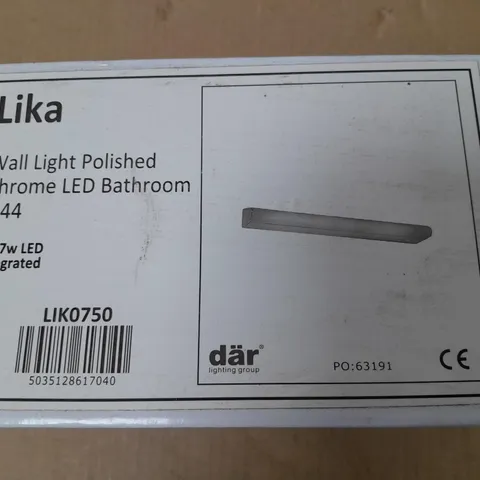 LIKA POLISHED CHROME LED BATHROOM WALL LIGHT 