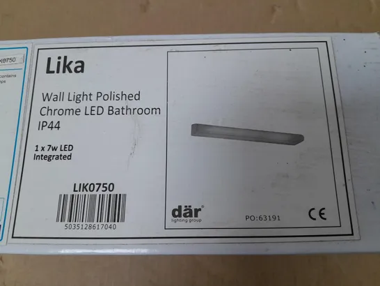 LIKA POLISHED CHROME LED BATHROOM WALL LIGHT 