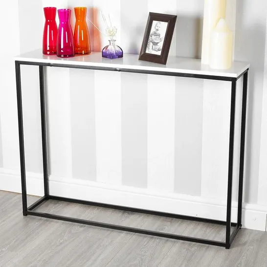 BOXED ALLASIA CONSOLE TABLE WHITE