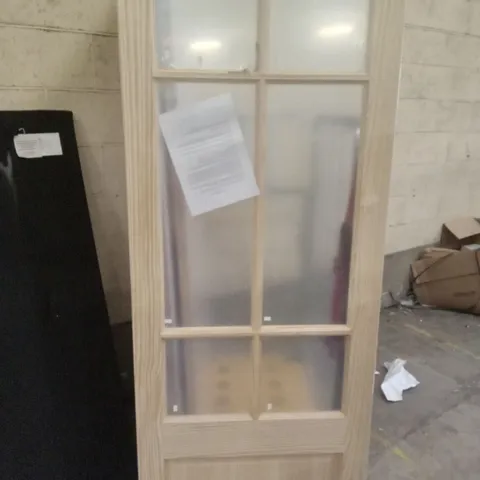 2 VERTICAL PANEL 6 LITE LOW RAIL CLEAR PINE GLAZED INTERNAL DOOR 1981×762MM