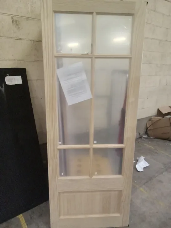 2 VERTICAL PANEL 6 LITE LOW RAIL CLEAR PINE GLAZED INTERNAL DOOR 1981×762MM