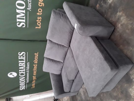 DESIGNER GREY FABRIC CHAISE SOFA 