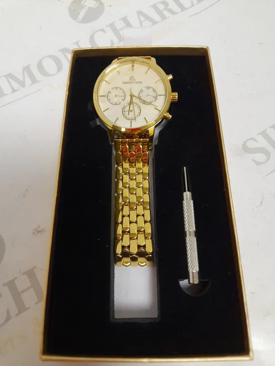 ABBOTT LYON GOLD PLATED PEARL LINK NUEVA 40 WATCH