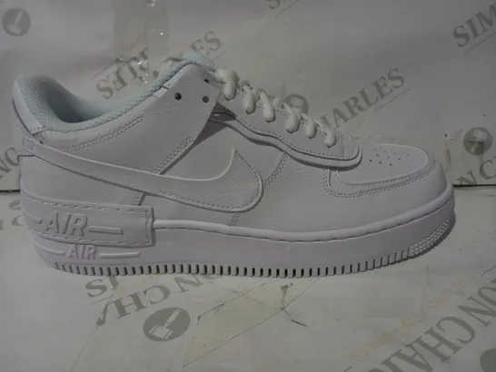 BOXED PAIR OF DESIGNER TRAINERS IN THE STYLE OF NIKE AIR FORCE 1 IN WHITE UK SIZE 9