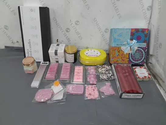 LOT OF ASSORTED CANDLES, WAX MELTS AND GIFT SETS