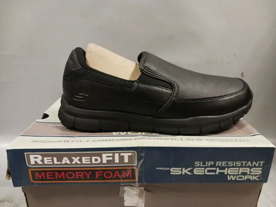 SKETCHERS WORKWEAR NAMPA SLIP ON PLIMSOLL - BLACK - SIZE 5