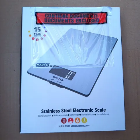 2 BOXED SALTER STAINLESS STEEL ELECTRONIC KITCHEN SCALE 