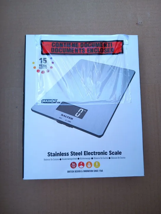 2 BOXED SALTER STAINLESS STEEL ELECTRONIC KITCHEN SCALE 