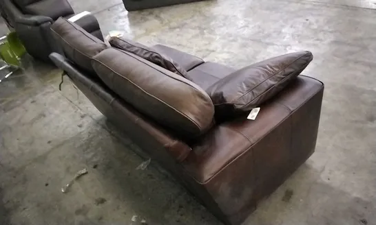 QUALITY BRITISH DESIGNER TAN LEATHER SOFA SECTION