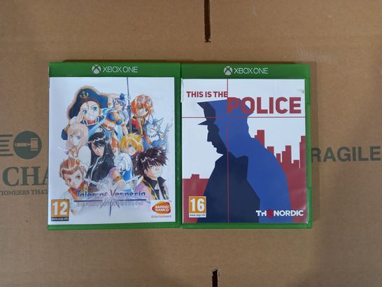 LOT OF 2 ASSORTED XBOX ONE VIDEO GAMES TO INCLUDE TALES OF VESPERIA & THIS IS THE POLICE 