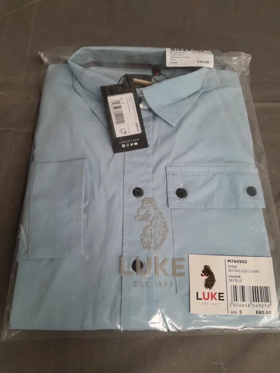 BAGGED LUKE NECTANS GLEN LS SHIRT IN LIGHT BLUE - S