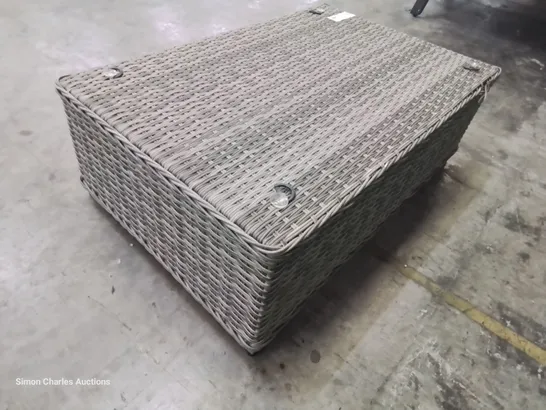 DESIGNER GREY RATTAN COFFEE TABLE