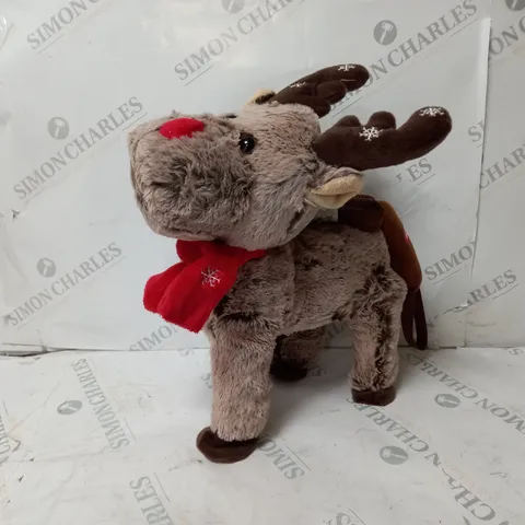 BOXED ANIMATED WALKING AND SINGING REINDEER 