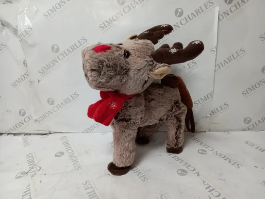 BOXED ANIMATED WALKING AND SINGING REINDEER 