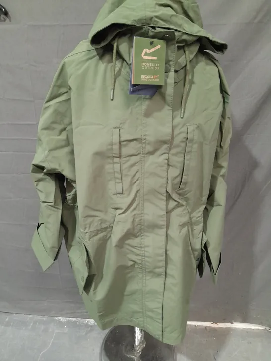 REGATTA GREEN WOMENS ZIP THROUGH COAT - UK 14