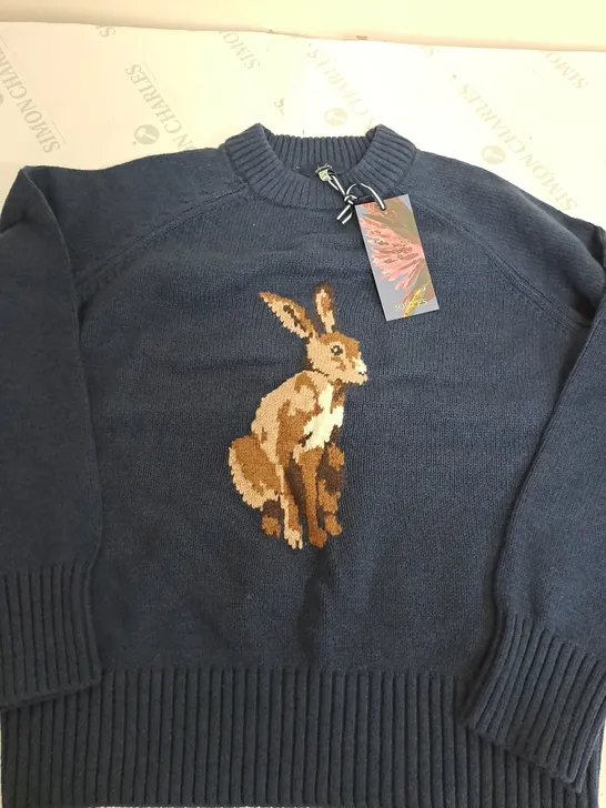 JOULES NAVY RABBIT THICK JUMPER - UK 10