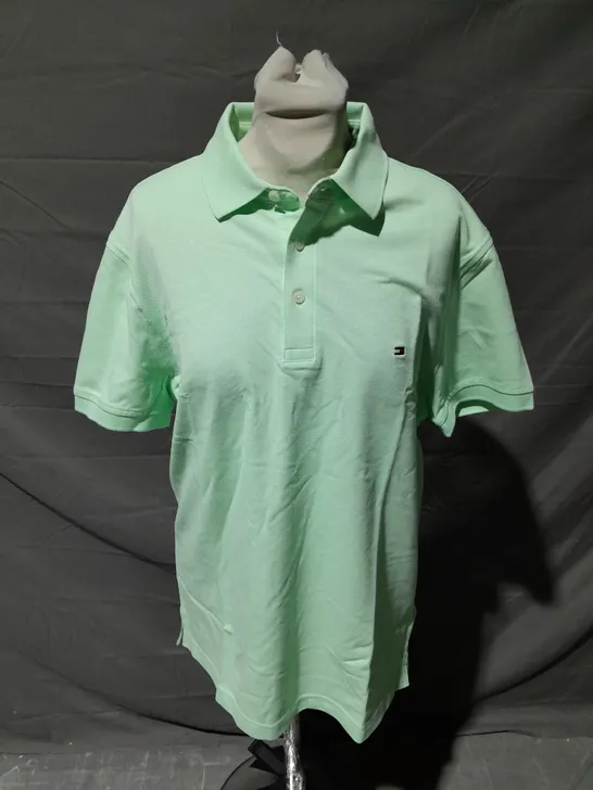 TOMMY HILFIGER MINT GEL SLIM POLO SIZE LARGE