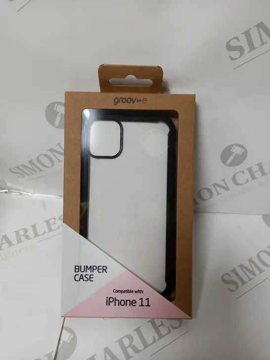 BOX OF APPROXIMATELY 100 GROOV-E IPHONE 11 BUMPER CASES EDGE BLACK GV-MP003