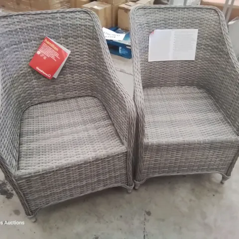 PAIR OF GOODHOME HAMILTON WICKER ARMCHAIRS ( NO CUSHIONS)