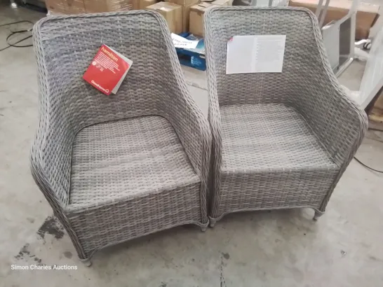 PAIR OF GOODHOME HAMILTON WICKER ARMCHAIRS ( NO CUSHIONS)