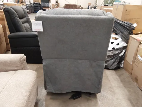 DESIGNER GREY FABRIC ELECTRIC RECLINING ARMCHAIR 