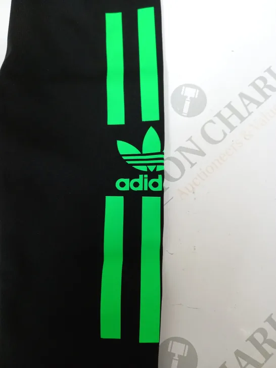 ADIDAS TROUSERS BLACK GREEN-STRIPED SMALL