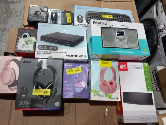 LARGE BOX OF ASSORTED ELECTRICAL GOODS TO INCLUDE;