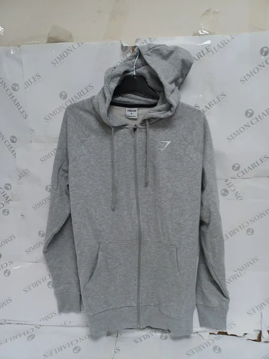 GYMSHARK GREY LOGO HOODIE- MEDIUM