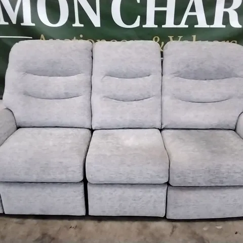 QUALITY BRITISH DESIGNED & MANUFACTURED G PLAN HOLMES 3 SEATER MANUAL RECLINER SOFA FARROW ICE FABRIC