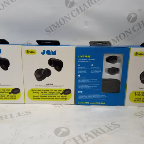 LOT OF 4 BRAND NEW JAM LIVE FREE TRULY WIRELESS EARPHONES