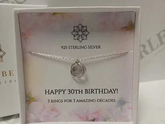 ANNABEL JEWELLERY 925 STERLING SILVER '30TH BIRTHDAY' NECKLACE 