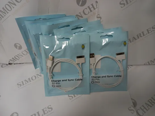 APPROXIMATELY 10 SEALED SAINSBURY'S 30 PIN CHARGE AND SYNC CABLE 100CM  