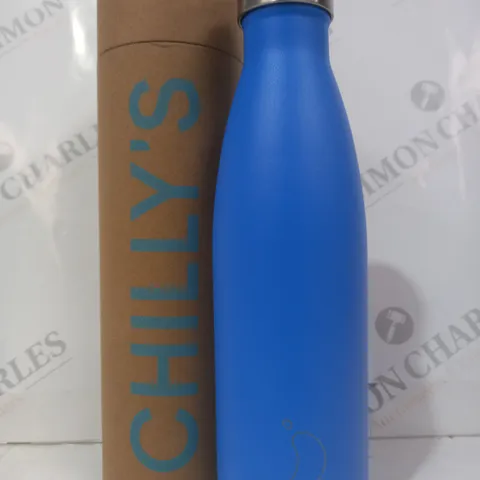 CHILLY'S REUSABLE DRINKS BOTTLE IN BLUE (500ML)