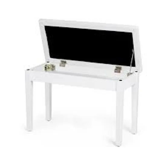 BOXED COSTWAY 2-IN-1 PADDED PIANO BENCH WITH STORAGE SPACE - WHITE