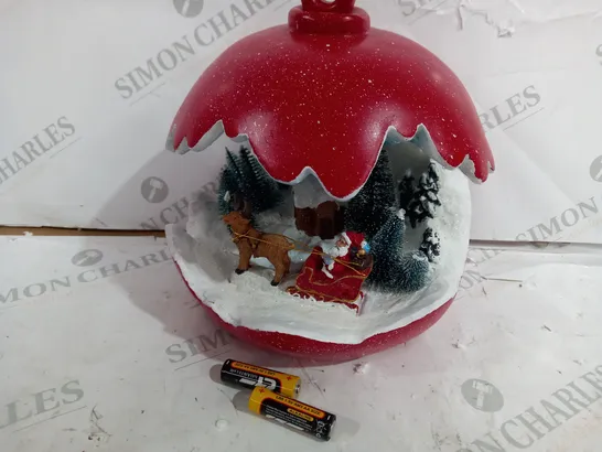 SANTAS EXPRESS PRE-LIT SPHERE WITH CHRISTMAS CHARACTER SCENE