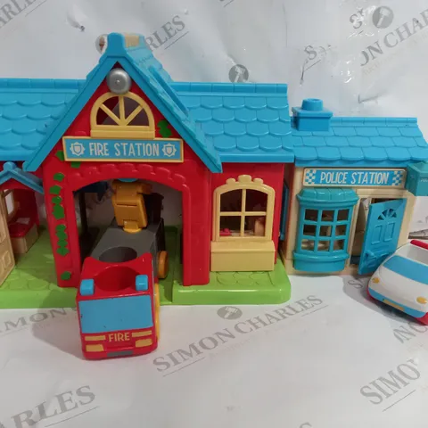 HAPPY LAND FIRE STATION & POLICE STATION WITH CITY RUG