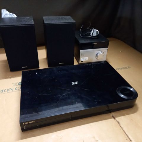 UNBOXED SONY HOME AUDIO SYSTEM AND BLUE RAY PLAYER