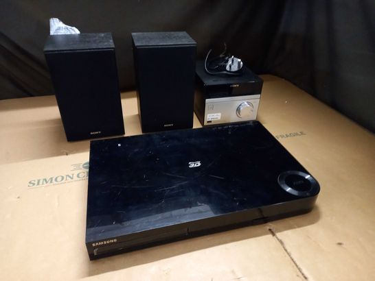 UNBOXED SONY HOME AUDIO SYSTEM AND BLUE RAY PLAYER