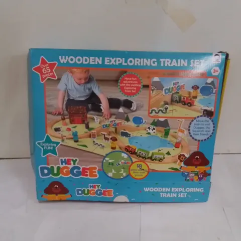 BOXED WOODEN EXPLORING TRAIN SET 