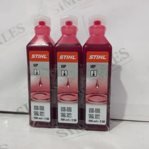 LOT OF 3 STIHL HP 2-STROKE ENGINE OIL 100ML BOTTLES