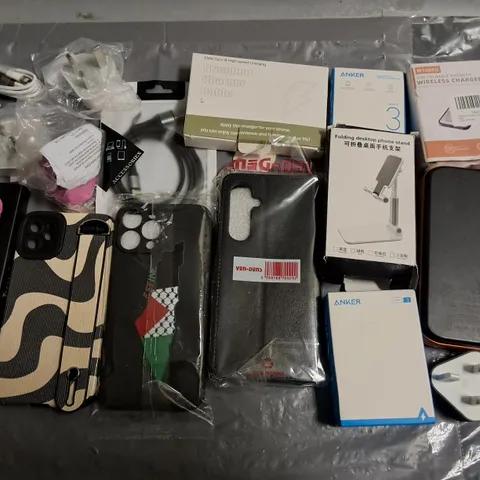 LOT OF ASSORTED MOBILE PHONE ACCESSORIES TO INCLUDE CASES, CHARGERS, SCREEN PROTECTORS AND PHONE STANDS