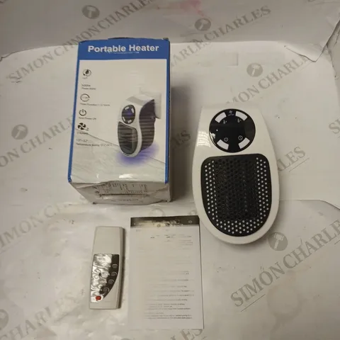 BOXED MAINS POWERED PORTABLE HEATER WITH REMOTE CONTROL AND INSTRUCTIONS