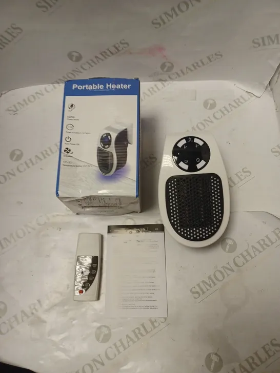 BOXED MAINS POWERED PORTABLE HEATER WITH REMOTE CONTROL AND INSTRUCTIONS