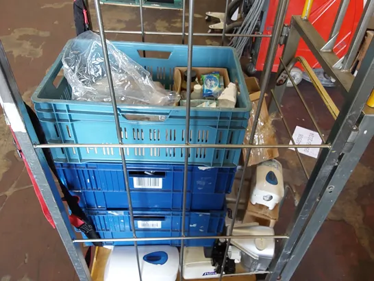 CAGE OF ASSORTED UNPROCESSED SANITARY PRODUCTS (CAGE NOT INCLUDED)