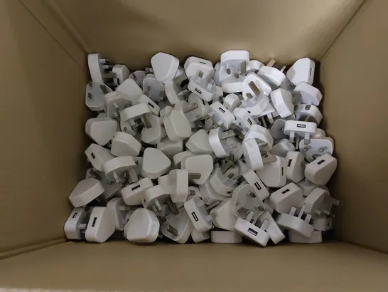 BOX OF APPROX 50 APPLE USB 5W PLUGS