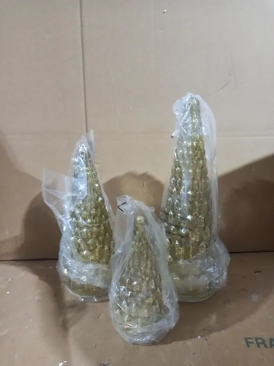 ALISON CORK SET OF MERCURY GLASS TREES 