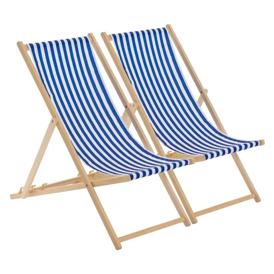 BOXED HARBOUR HOUSEWARE WOODEN FOLDING DECK AND CHAIR SET (2 BOXES)