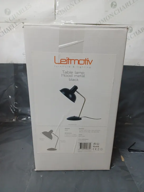 LEITMOTIV TABLE LAMP HOOD METAL BLACK TABLE LAMP